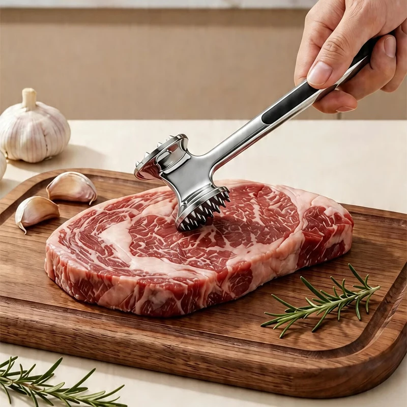 Zinc alloy Meat Tenderizer - Double-Sided Hammer for Steak, Floss & Pulled Pork | Heavy Duty Kitchen Mallet
