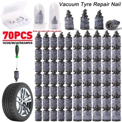 70-10PCS Universal Vacuum Tyre Repair Set For Car Motorcycle Scooter Rubber Tubeless Tire Repair Kit Glue Free Repair Tire Nails