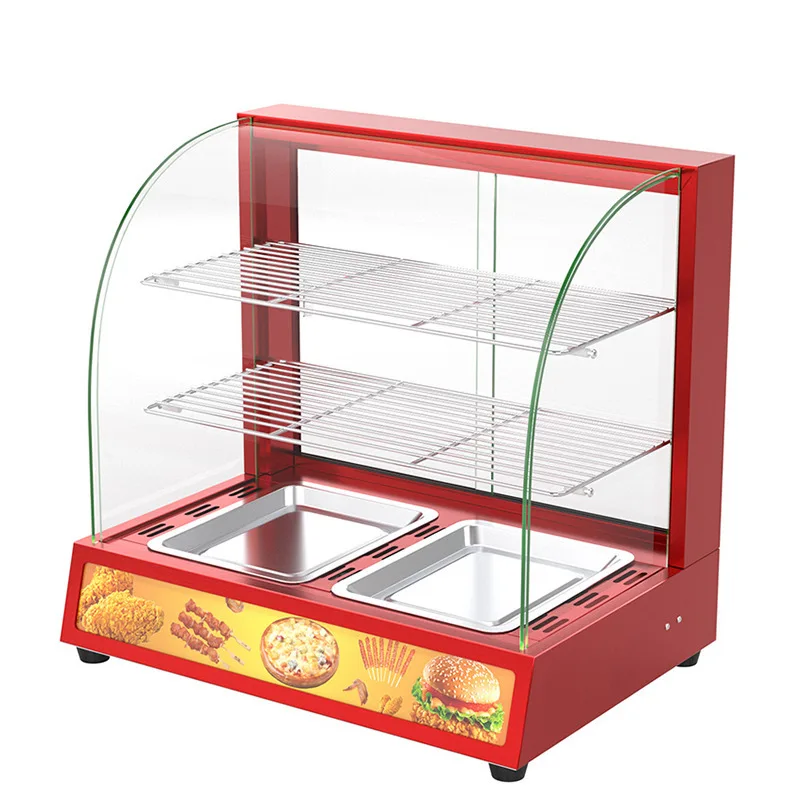 Insulation cabinet Food small heating incubator Display cabinet Desktop chestnut fried chicken bread glass deli cabinet