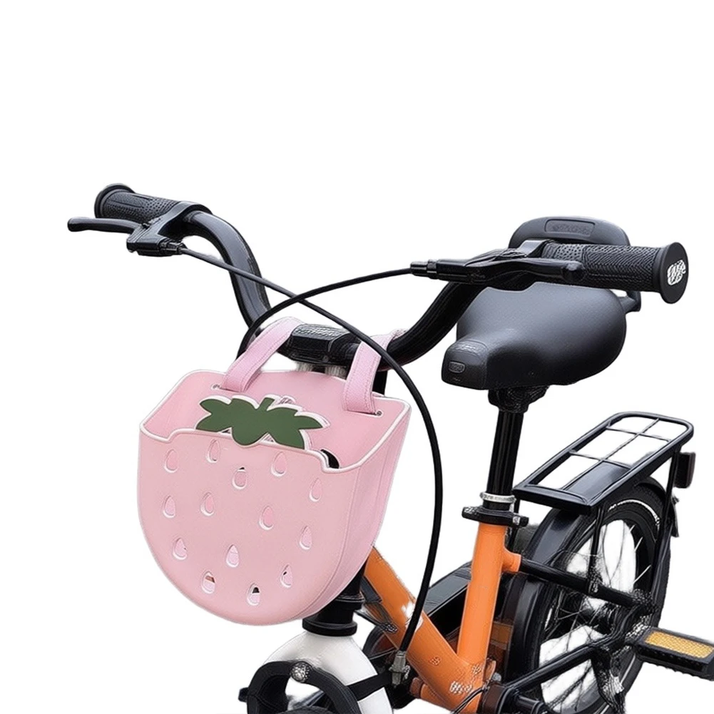 Kinder-Fahrradkorb mit Cartoon-Muster, Kunststoff-Fahrradkorb vorne für Kinder-Dreiräder, Roller, einfach zu installierende Aufbewahrungsbox – Detail 2