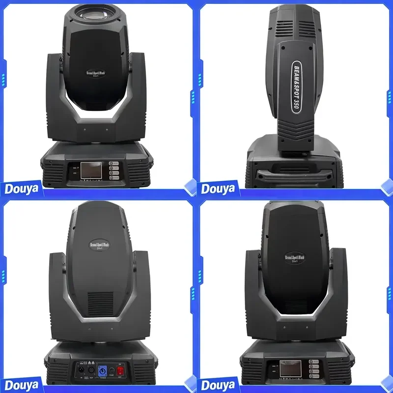Moving Head BSW 350W 17R Beam Spot Wash 3-in-1 Stage Light White E27 Bulb Base DMX512 Control for DJ/Disco/Bar/Club Parties
