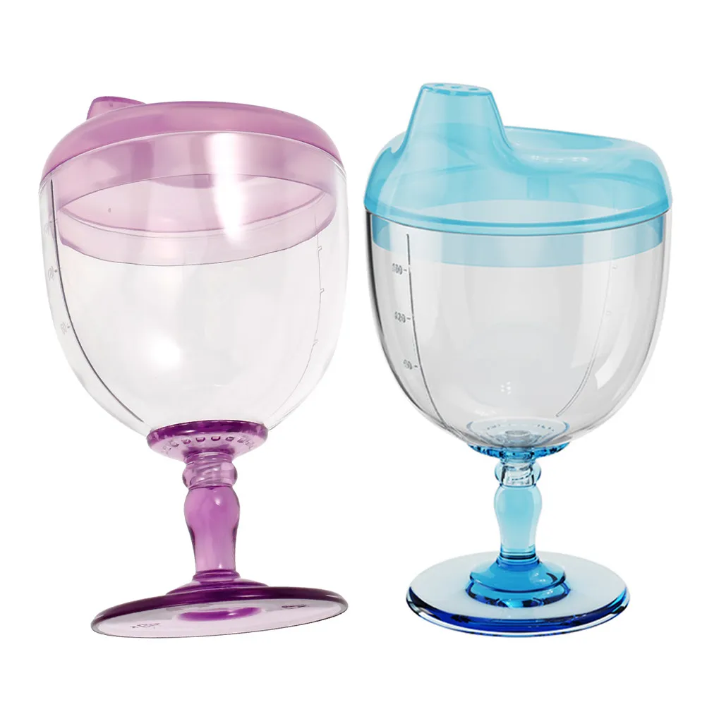 

2Pcs Toddler Drinking Cups High Transparency 180Ml Unbreakable Plastic Colorful Baby Milk Juice Smoothies Bottles
