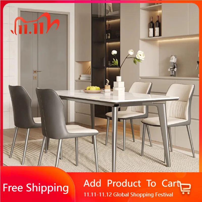 

Современный кухонный обеденный стол, деревянные стулья, роскошный обеденный стол в скандинавском стиле, дизайнерский сад, экономия места, мебель для дома Mesas De Jantar