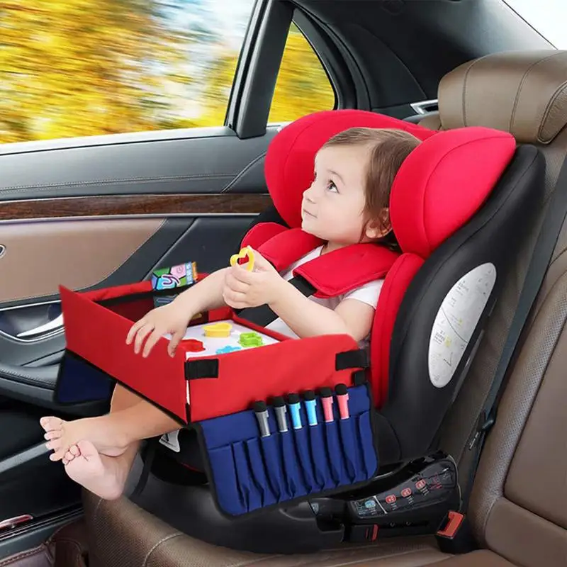 Kids Car Tray For Traveling Auto Seat Table Tray For Children's Travel Folding Structure Car Seat Activity Tray For Mini Cars