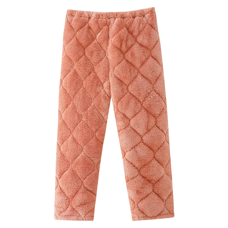 

Толстые 3-слойные стеганые женские длинные брюки из кораллового бархата, брюки для сна, женские пижамные штаны, нижняя одежда для сна, теплая пижама Mujer