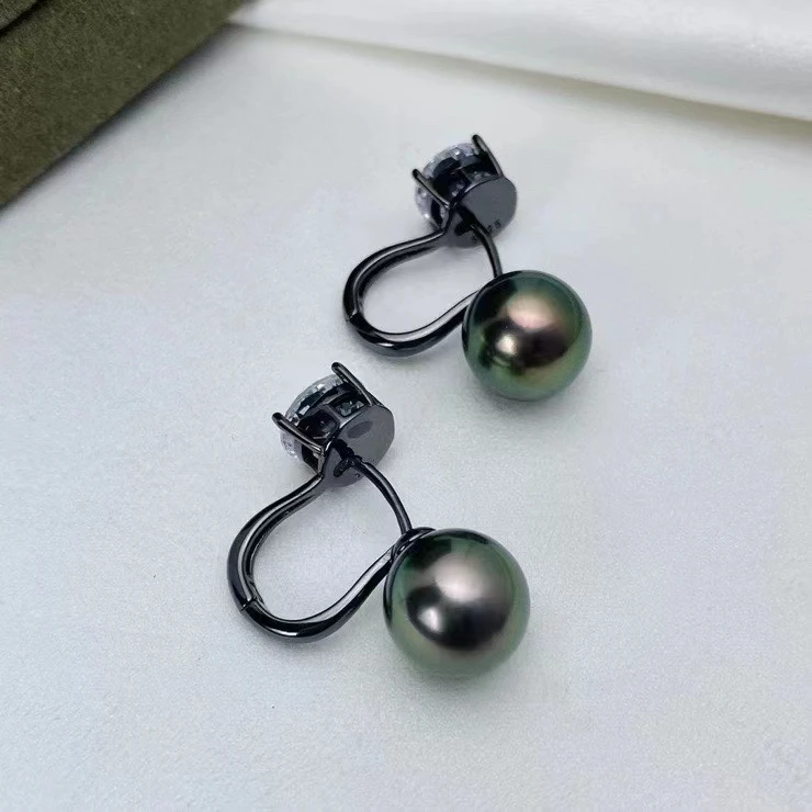 

Wholesale 925 Sterling Silver Earrings Clip Mount Findings Settings Base Mounting Parts Accessory for 9-10mm Pearls