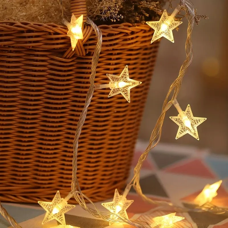 10/20/30/40 LED Star String Light Battery Powered Waterproof Fairy String Lights For Wedding Party Christmas Tree New Year Decor