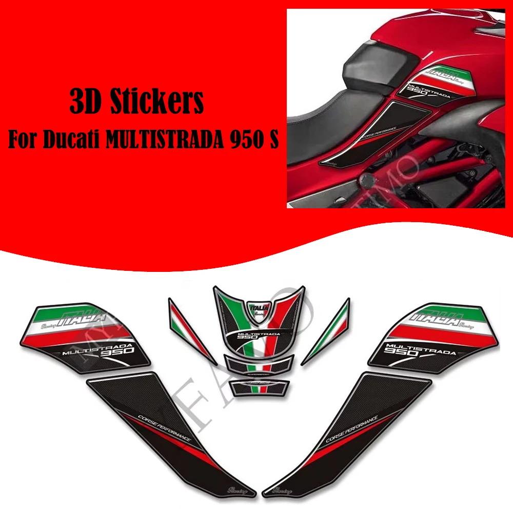 

NEW For Ducati MULTISTRADA 950 S 950S Protector Stickers Decals Gas Fuel Oil Kit Knee Motorcycle Side Tank Pad Grips