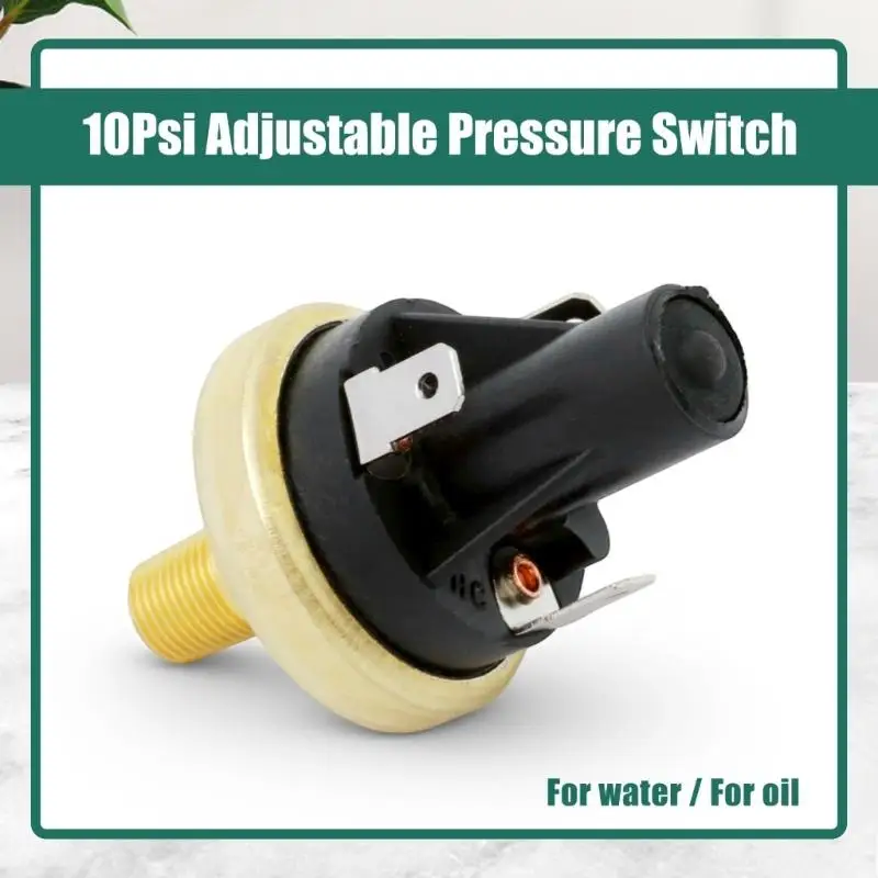 652F Threaded Pressure Replacement Switches with Blade Contacts, 1/8 Male Pipe Thread, Factory Setting 10 for Water Oil Vacuum