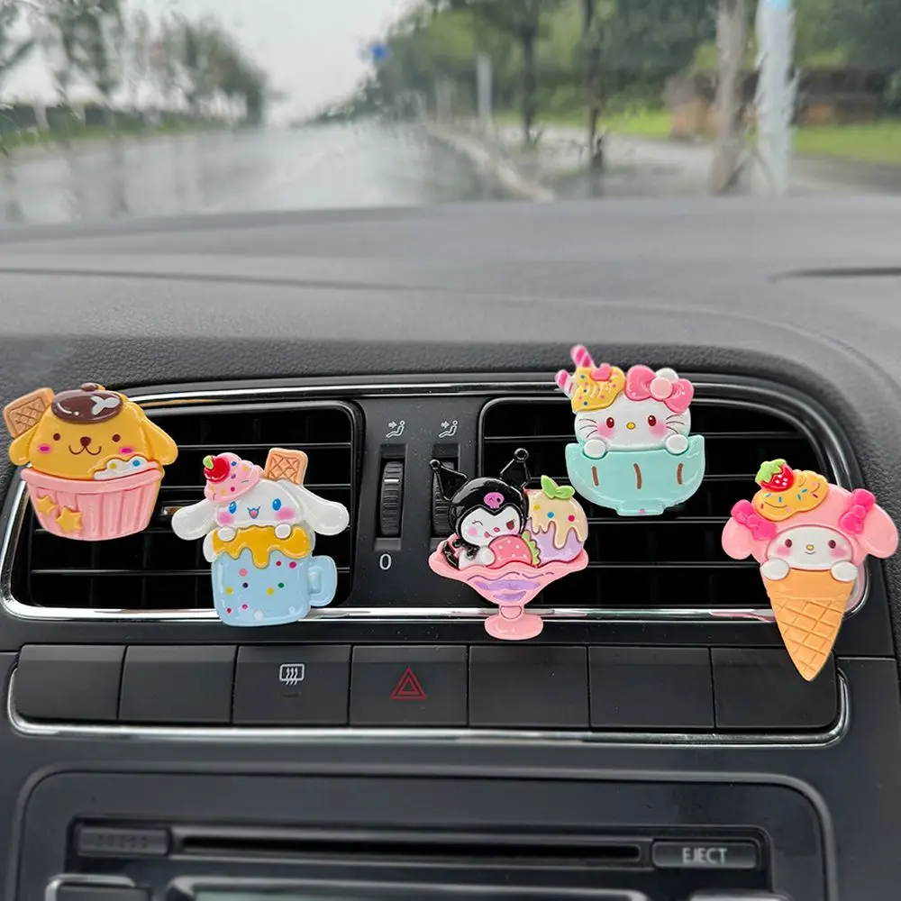 Sanrio Kuromi Car Aromatherapy Accessory Ventilation Clips Cartoon Air Purifiers My Melody Cinnamoroll Cute Car Decoration Gift