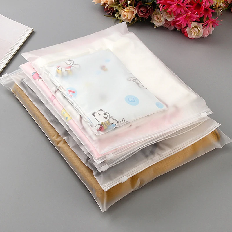 フロストジッパー付きセルフシールバッグ,衣類,下着,靴下,タオル包装バッグ,10個