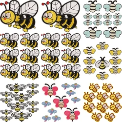 10pcs Lot Patches Iron On Bee Bumble Small For Clothes Jacket Diy Embroidered Mochila Sew Kids Jeans Animals Parches Cute Luxury