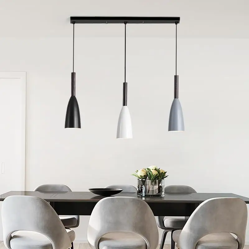 Lámpara colgante minimalista nórdica para sala de estar, iluminación moderna de 3 cabezales para mesa de comedor, cocina, Isla, decoración de