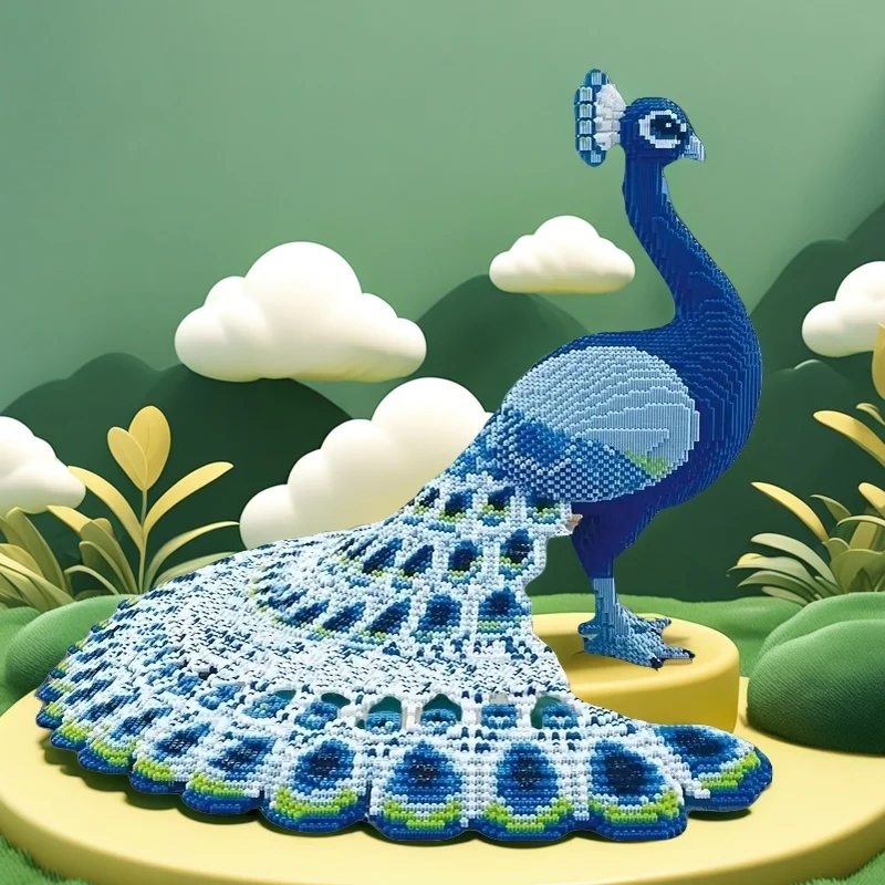 5860 pièces de blocs de construction paon mignon-articles d'affichage à collectionner-Design exquis-artisanat fin