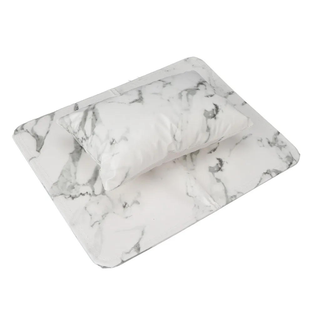 2pcs PU Leather Nail Art Pillow Aluminum Alloy Holder Detachable Manicure Hand Rest Washable Hand Cushion Mat Manicure Work