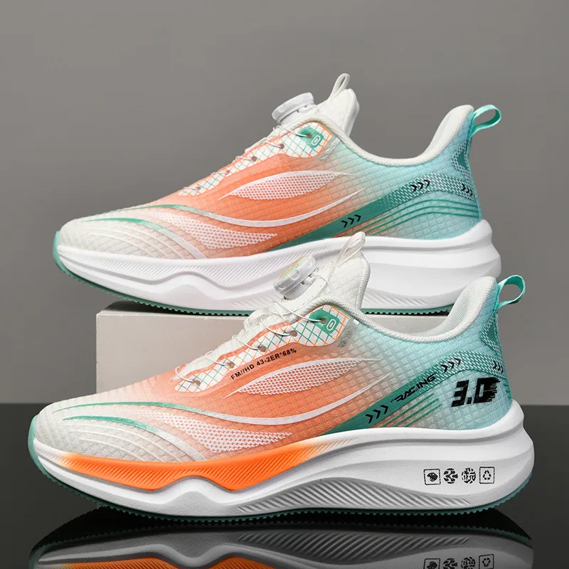 

New Rotating Buckle Running Shoes For Men Comfortable Athletic Sneakers Male Trendy Outdoor Sports Testing Shoes