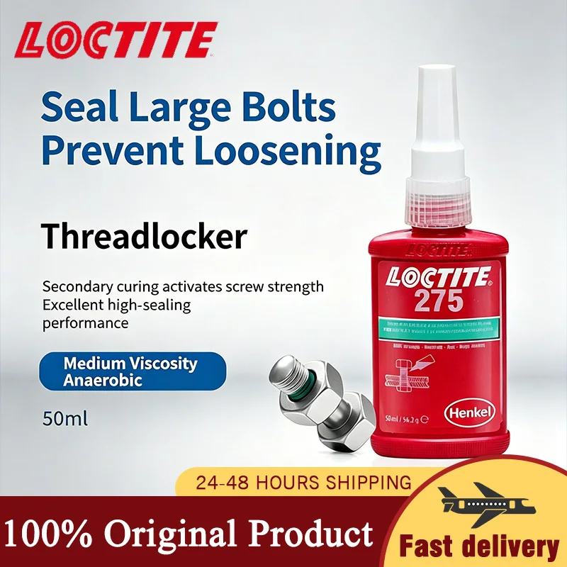 Pegamento Anaeróbico Original Loctite 275, Fijador de Tornillos de 50 ml, Adhesivo para Tornillos