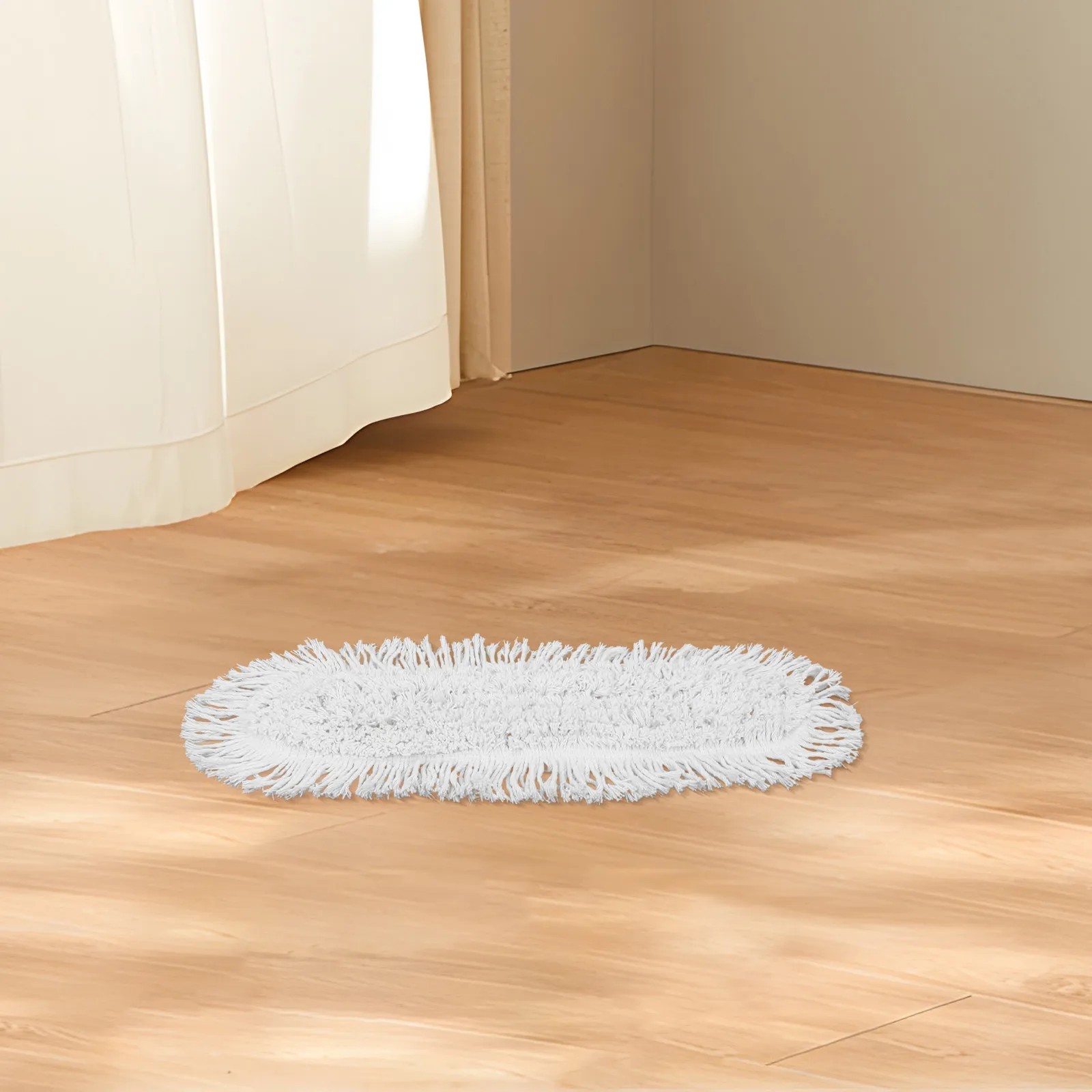 2Pcs Reusable Washable Cotton Dust Mop Covers 60Cm Wide Flat Mop Heads for Industrial Floor Cleaning Warehouse Hotel Factory Use