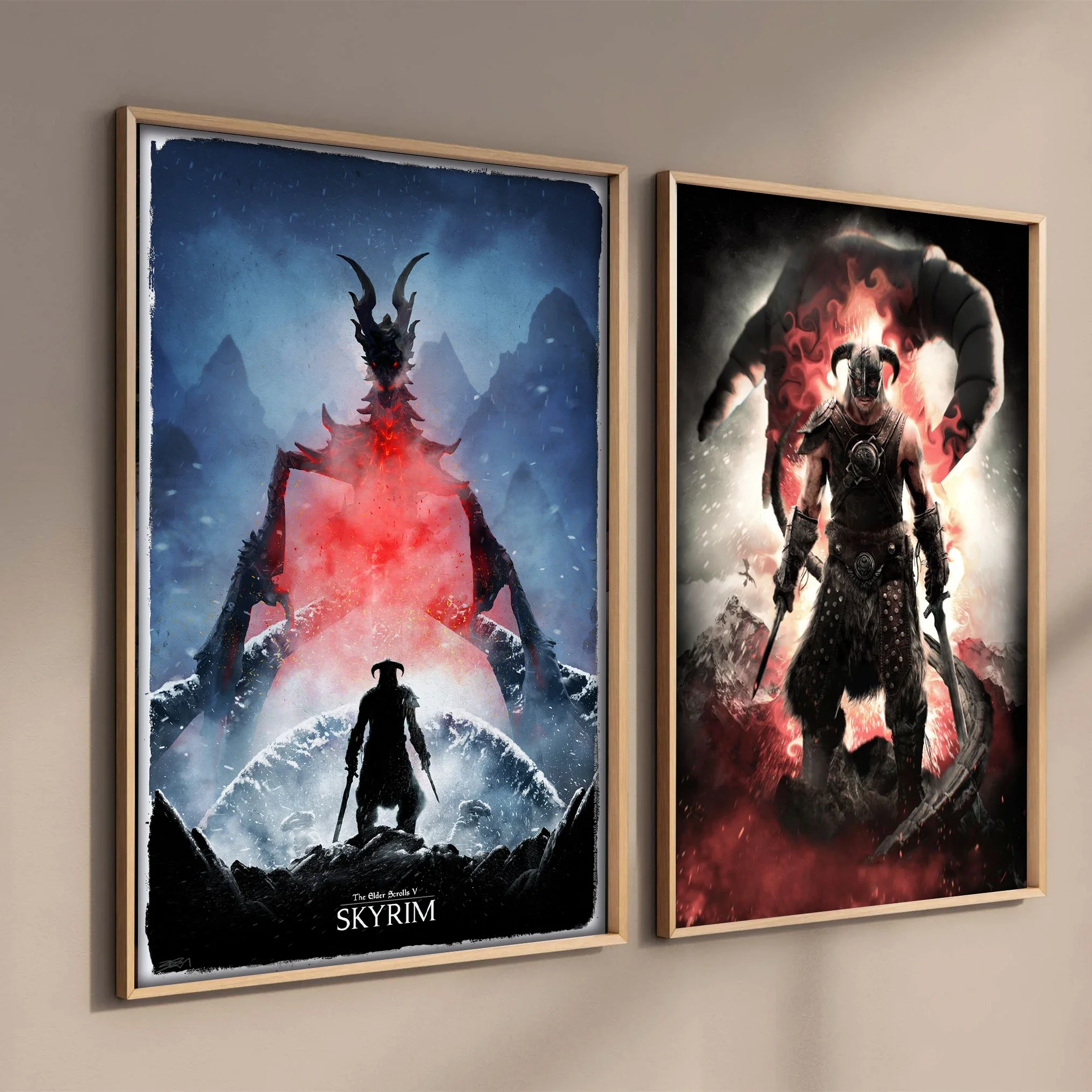 Nordic Pop Games Skyrim Poster Aesthetic Anime Elder War Maps Canvas Painting Wall Art Mural Gaming Room Decor Home Decoration