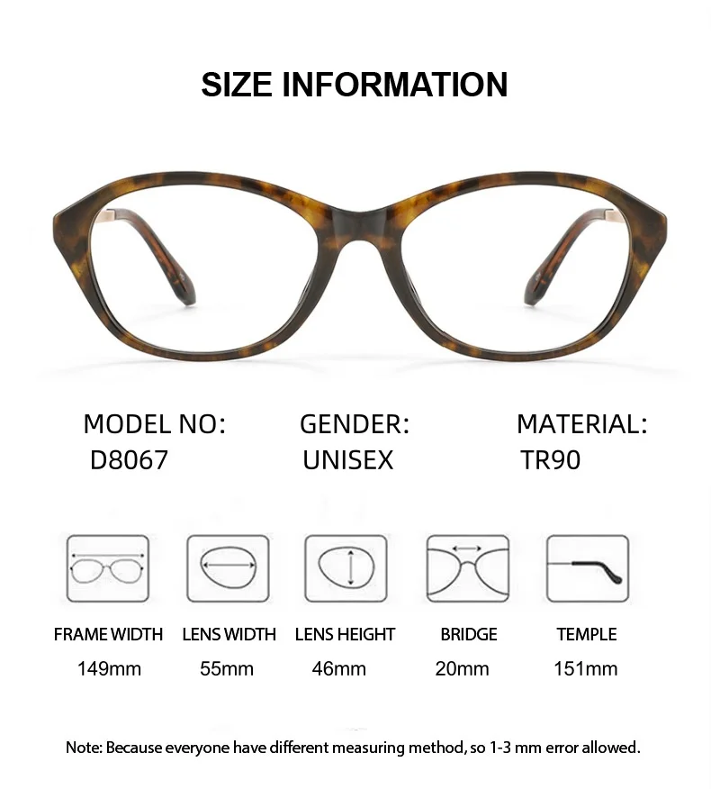 ELECCION Occhiali da vista TR90 Telaio Cat Eye Occhiali anti-luce blu Occhiali da lettura per donna personalizzabili Presbiopia Miopia