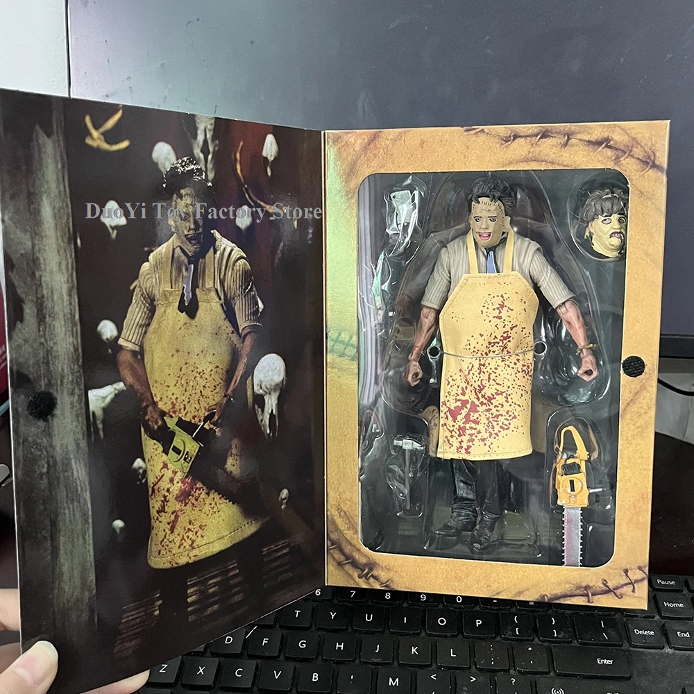 Figura de Anime NECA Pennywise Leatherface, Figura de Juguete de Masacre con Motosierra de Texas, Muñeco, Regalos de Halloween y Navidad
