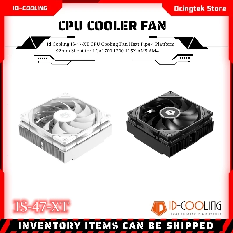Id Cooling IS-47-XT CPU Cooling Fan Heat Pipe 4 Platform 92mm Silent for LGA1700 1200 115X AM5 AM4