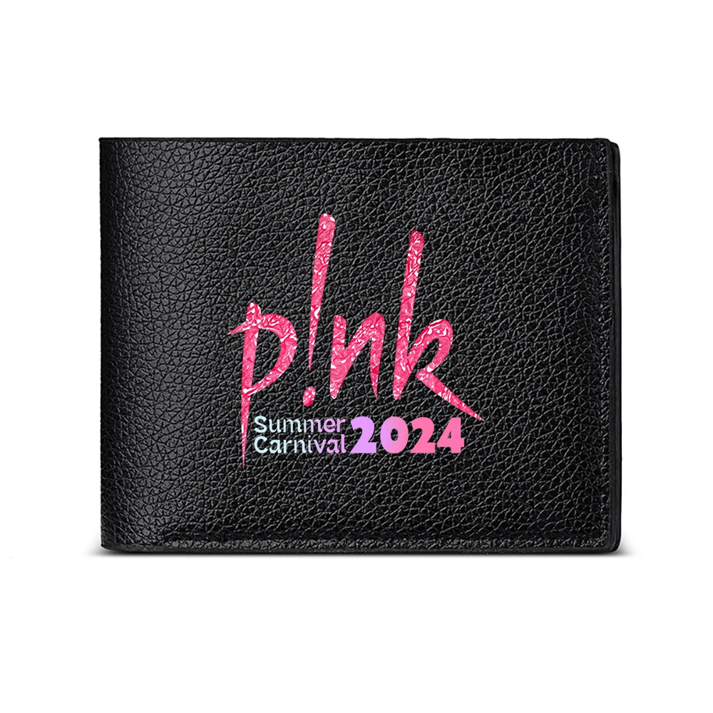 Pink Summer Carnival 2024 Men's Wallet Card Holder Casual Business Fashion Print Design Stylish Everyday Accessory