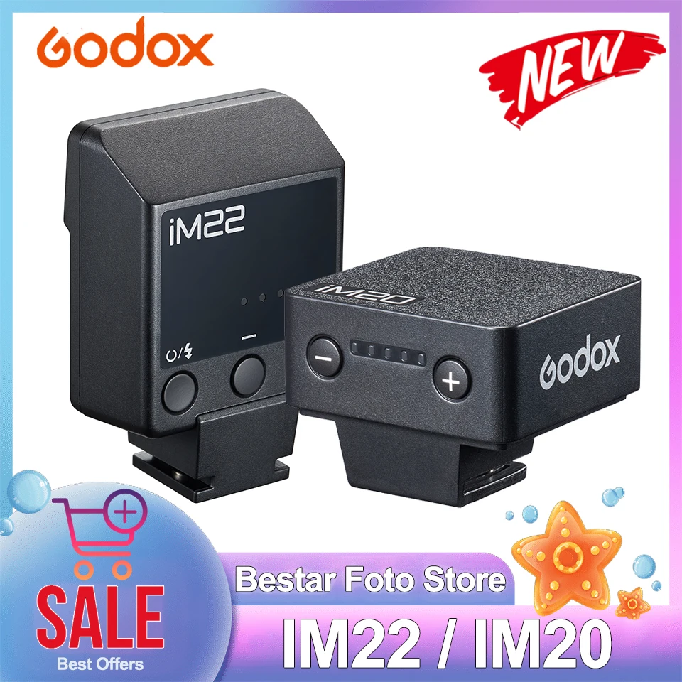 Godox IM20 IM22 Camera Flash Light with Hot Shoe Mount 34g Ultimate Portability Design for Photography 5 Level Adjustment