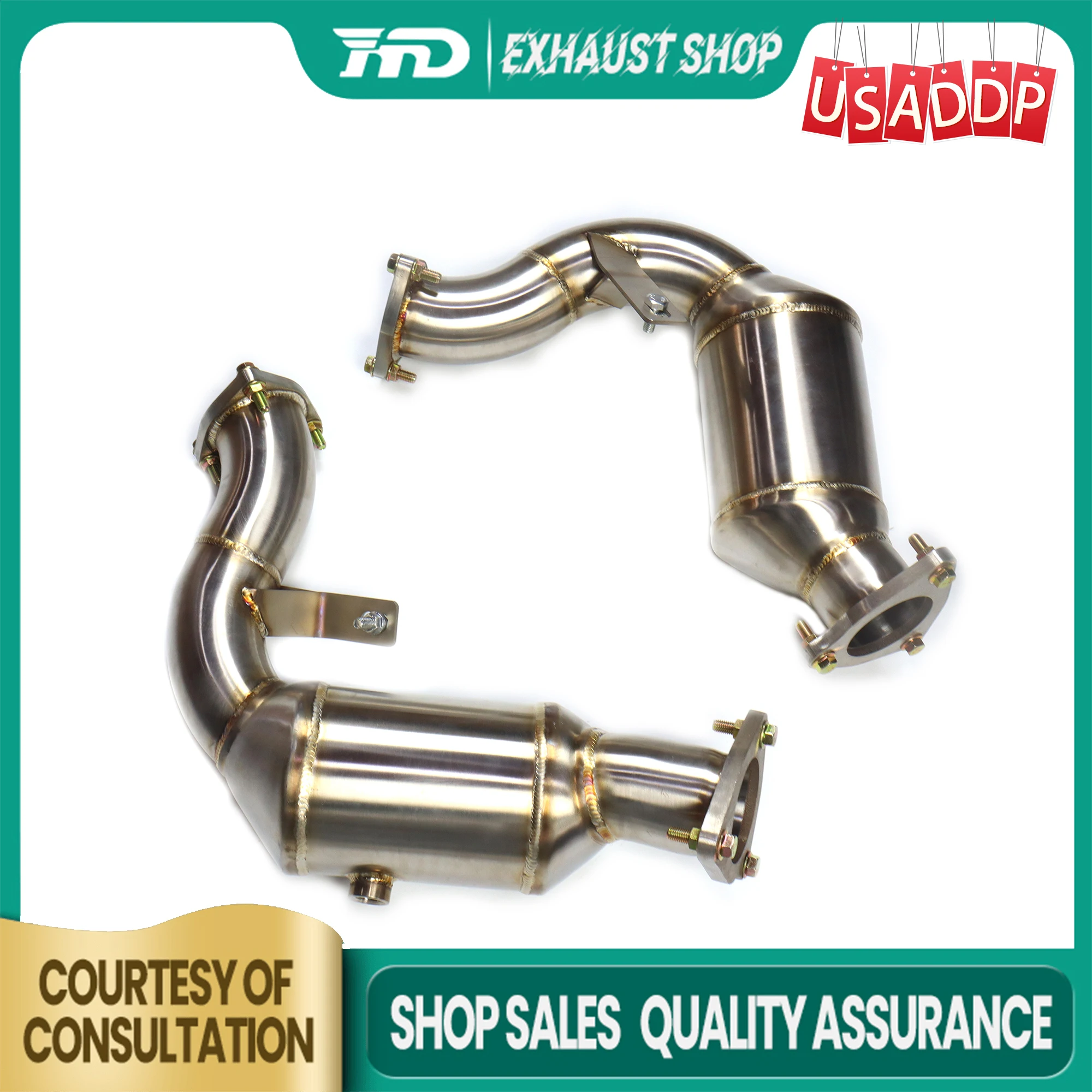 

☀ HMD for Audi Q5 B8 3.0T Exhaust system Downpipe Upgrade horsepower SS304 without Heat shield