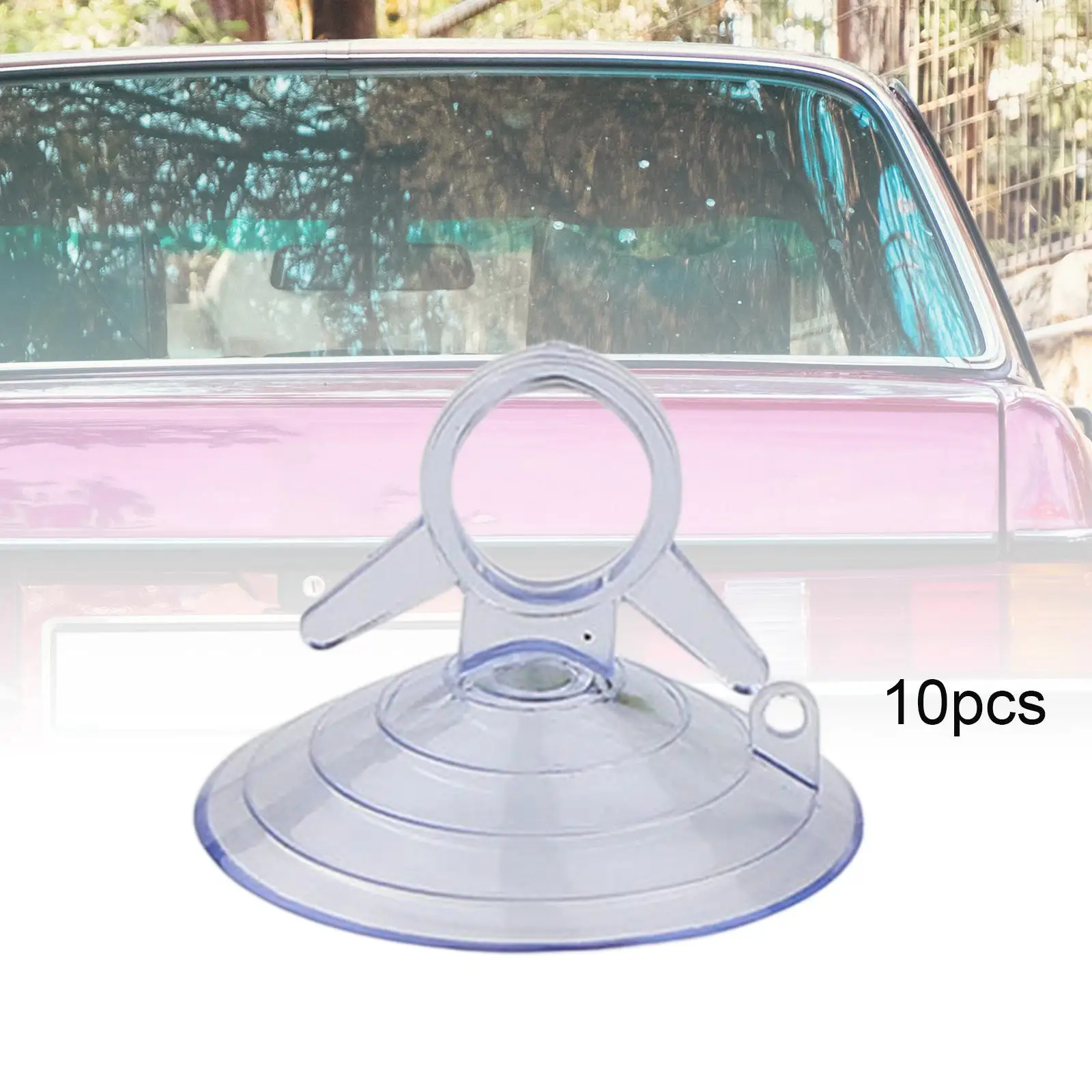 Suction Cup Rack Mount for Car Windshield Sun Shade Small PVC Transparent Sucker Pads with Hook for Glass Window Mirror Kitchen