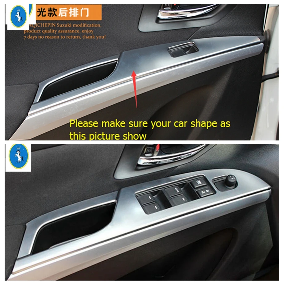 Door Armrest Window Glass Lift Button Decor Panel Cover Trim For Suzuki Sx4 s-cross 2014 - 2022 Matte / Carbon Fiber Accessories