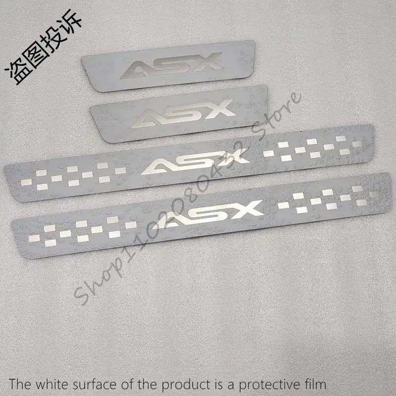 Ultrathin Stainless Steel Door Sill Scuff Plate Articlefor For Mitsubishi Asx 2013-2017 2018 2019 Door Sill Protectors Cover