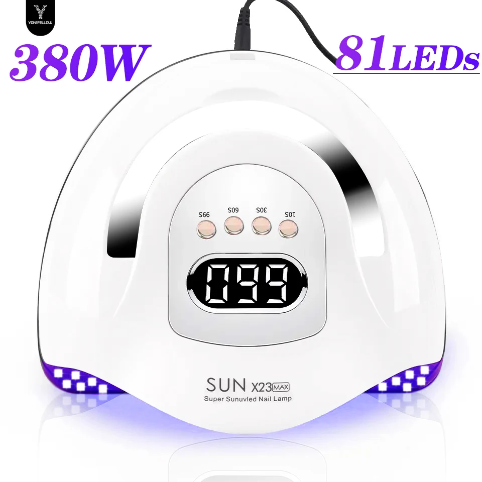 380W 81LEDS UV LED Nail Lamp Nail Dryer for Gel Polish 4 Setting Timers UV Nail Lamp Professional Nail Light Automatic Sensor