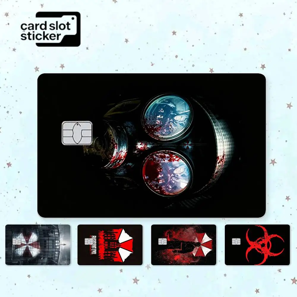 Horror game R-Resident Evil Umbrella Corporation  Credit Card HD Stickers Game Card Decal Small Chip Waterproof Sticker Gift