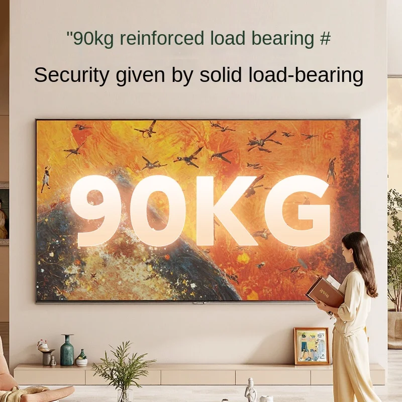 Ultra thin art wallpaper TV Stand For 40-100inch LCD TV Wall Mount Bracket Large Load Solid Support Wall TV Mount Steel Bracket