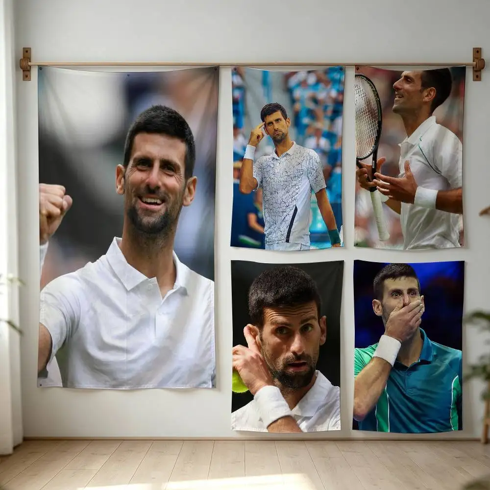 N-Novak Tennis Legend D-Djokovic Flag Digital Printing Banner for Garage Wall Out Door Decoration