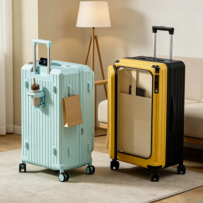 Side-Opening Lid Carry-On Luggage with Five Wheels and Scalable Luxury Suitcase for Travel 24/26/28/30 inch Luggage Carrier 2026