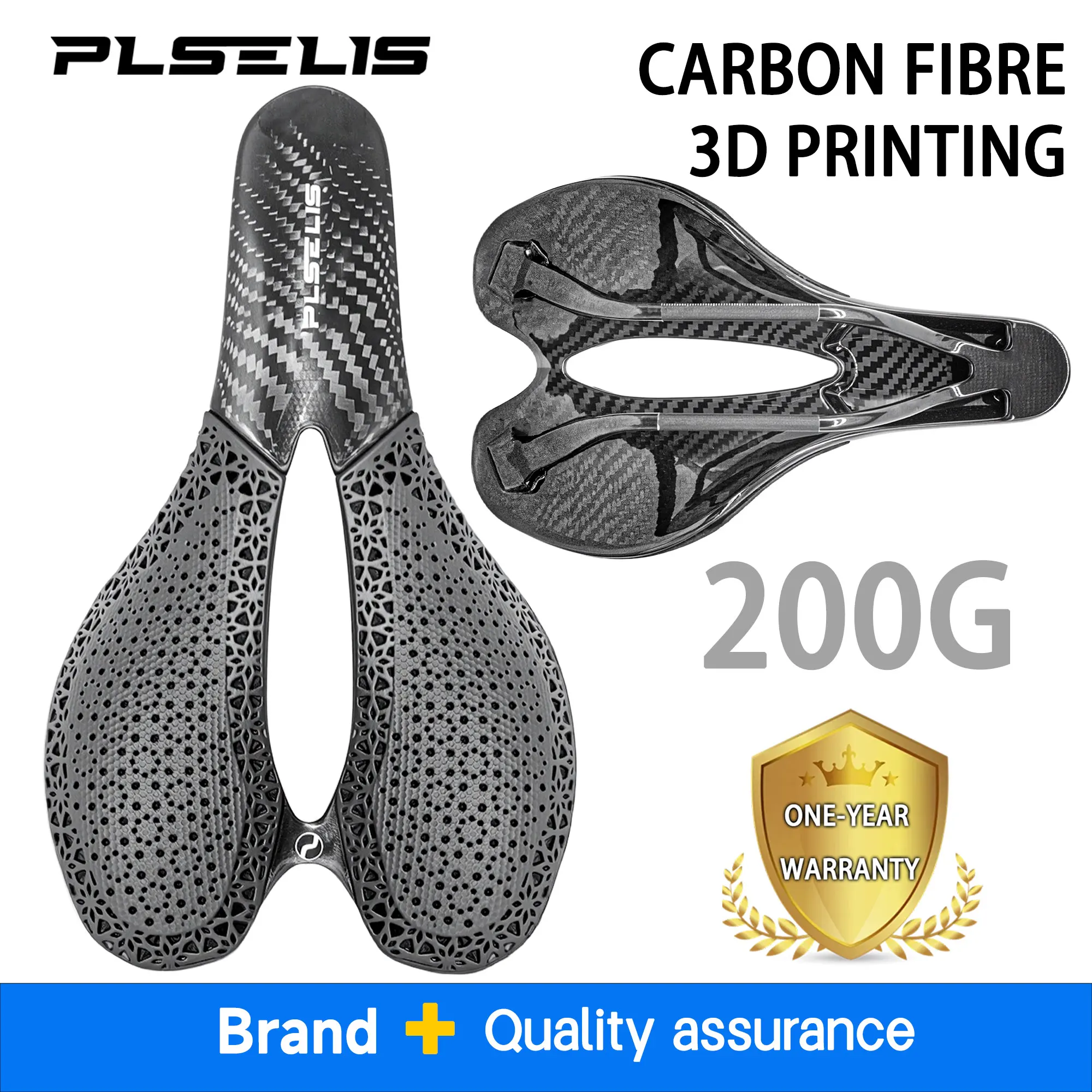 

Plselis Full Carbon Fiber Saddle 3D Printing Bicycle Cushion Comfortable Riding Accessories Sport Utility Saddle