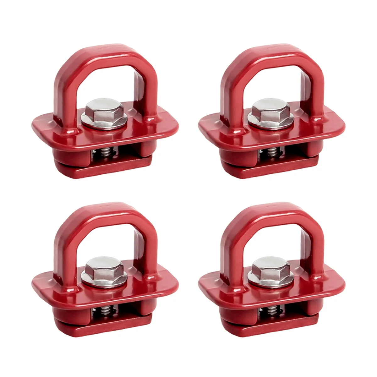 Red Truck Bed Side Wall Anchors 4Pcs Set Tie Downs Anchor for Chevy Silverdo Pickup Anchor Truck