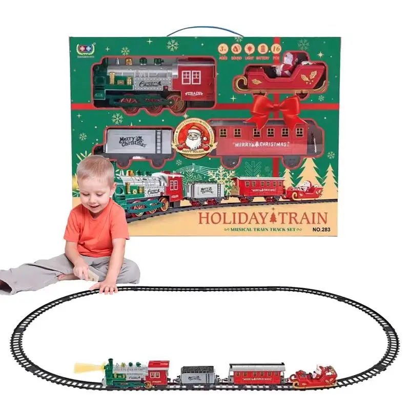 Locomotive Train Toy Rail Train Model with Front Light and Sound Improve Hand-Eye Coordination Toy Model with Train Carriage