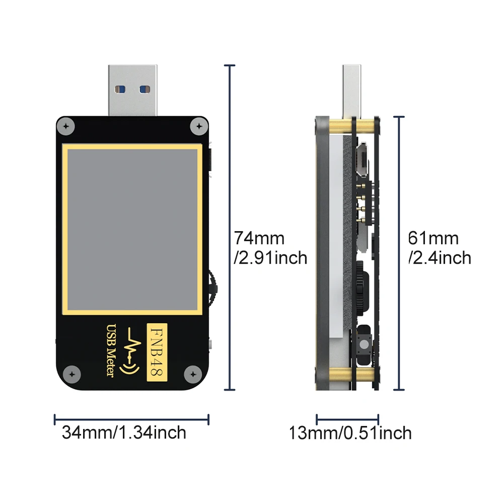 FNB48S Trigger Voltmeter Ammeter Type-C Current Quick Recharging Protocol Multimeter QC4 PD3.0 2.0 PPS Capacity Portable Tester