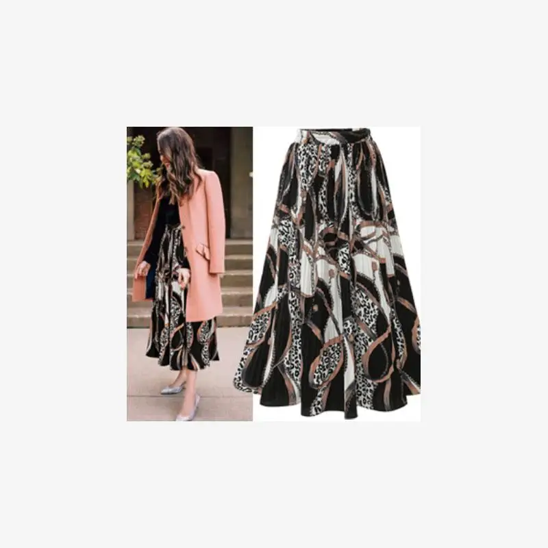 

Новая летняя шифоновая юбка миди с цветочным принтом, расклешенная, А-силуэта, для женщин 20-30 лет, средней длины