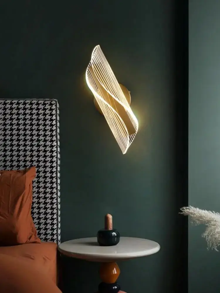 Applique murale à intensité variable, 12W, applique murale LED moderne, applique murale intérieure en acrylique pour chambre à coucher, couloir, 3000K/4500K/6500K