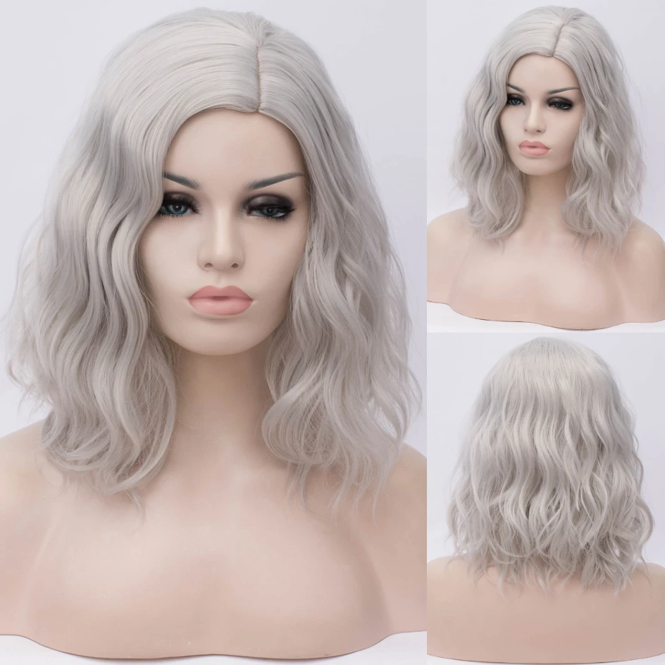 GAKA Peluca de Cosplay de onda Natural corta para mujer, cabello sintético rojo para niña, gorra de pelo sin fibra de alta temperatura