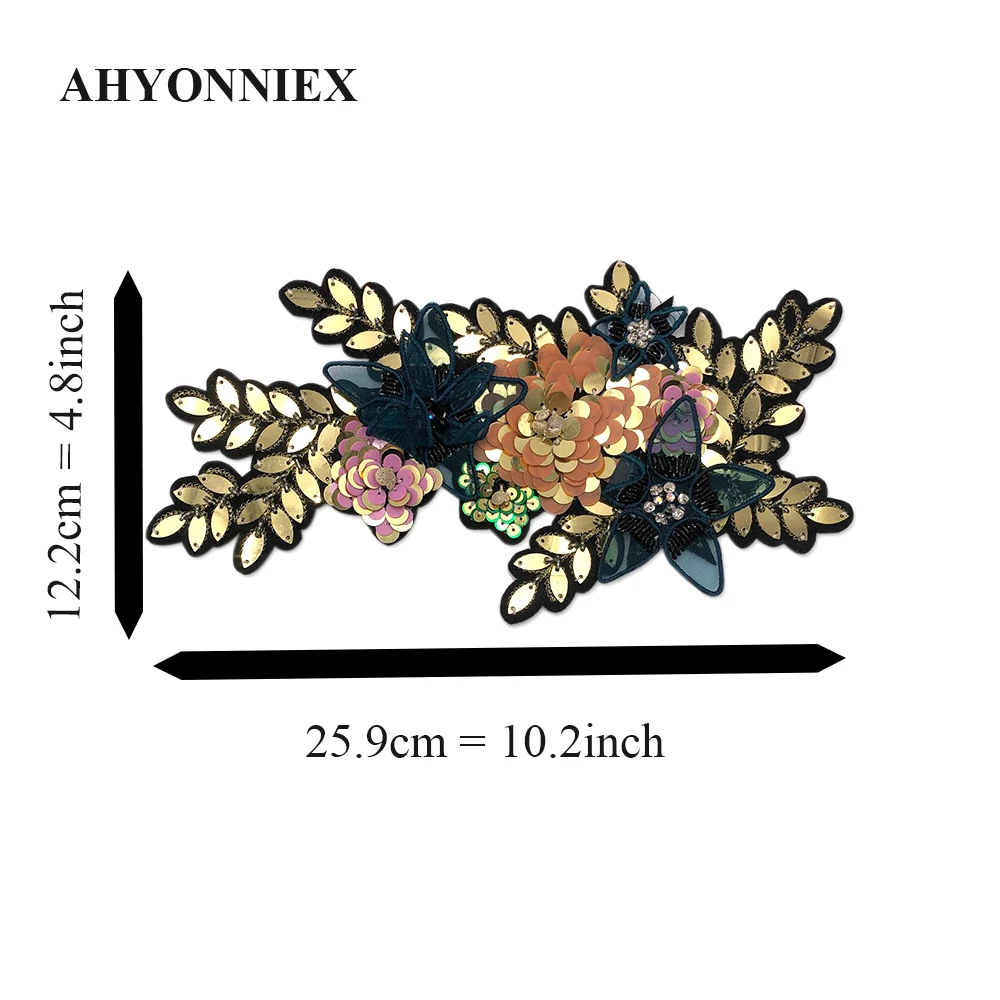 1 Piece 3D Type Shells Sequins Flower Patches Multi-layers DIY Clothes Applique