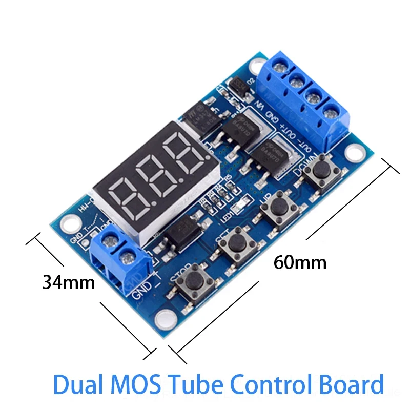 1/2/5PCS HCW-M135 Dual MOS LED Digital Time Delay Relay Trigger Cycle Timer Delay Switch Circuit Board Timing Control Module