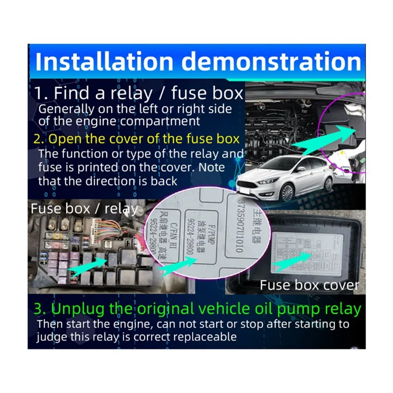 12V Wireless Immobilizer Car Engine Lock Intelligent Security Anti-Theft System Replaceable Relay Shaped Device