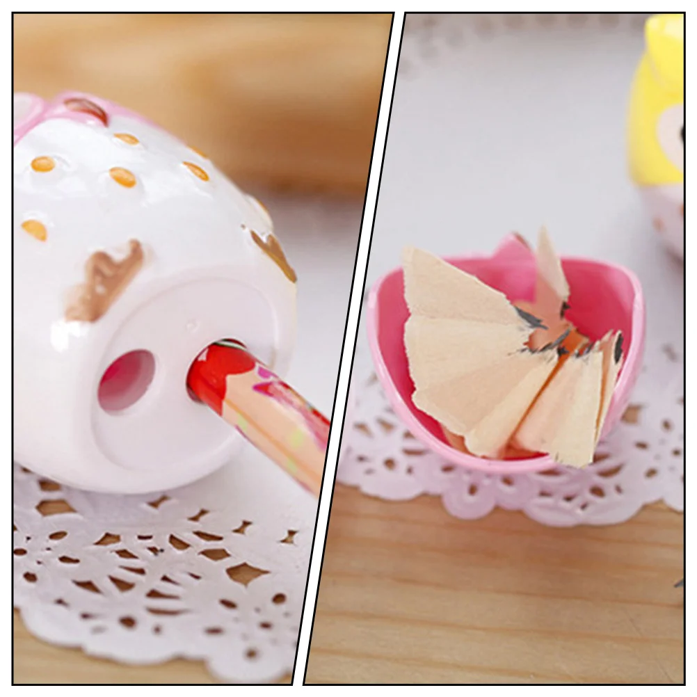 

24pcs Owl Pencil Sharpener Double Holes Cute Cartoon Plastic Student Children School Office Supply Stationery Tool