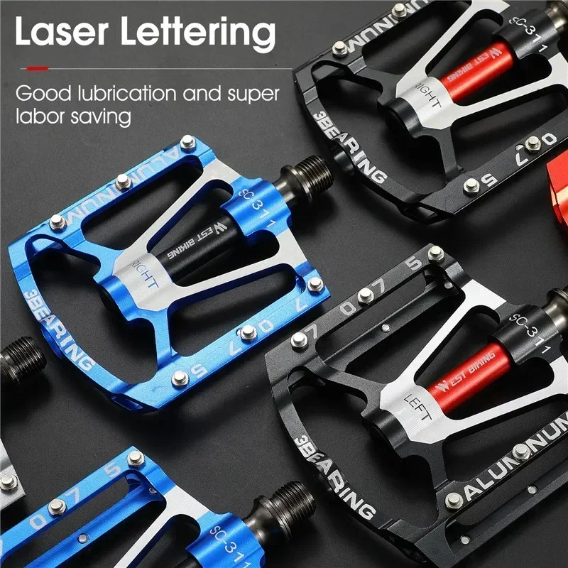 

WEST BIKING Mountain Bike Pedals Die-Casting DU 3 Bearings Footboard Cycling Pedal Anti-slip Aluminum Alloy Bicycle Accessories