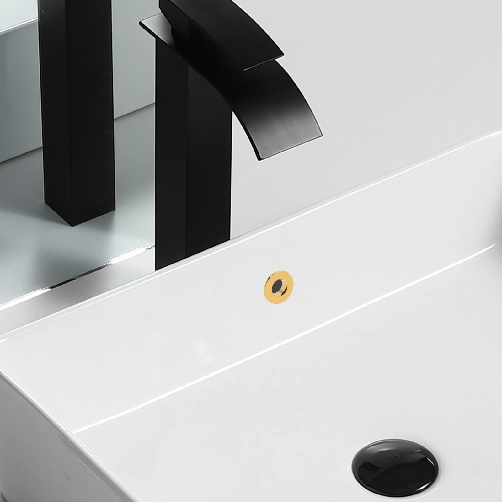 

2Pcs Allcopper Sink Overflow Ring Universal Washbasin Drain Cover Easy Install Bathroom Kitchen Sinks Trim Plate